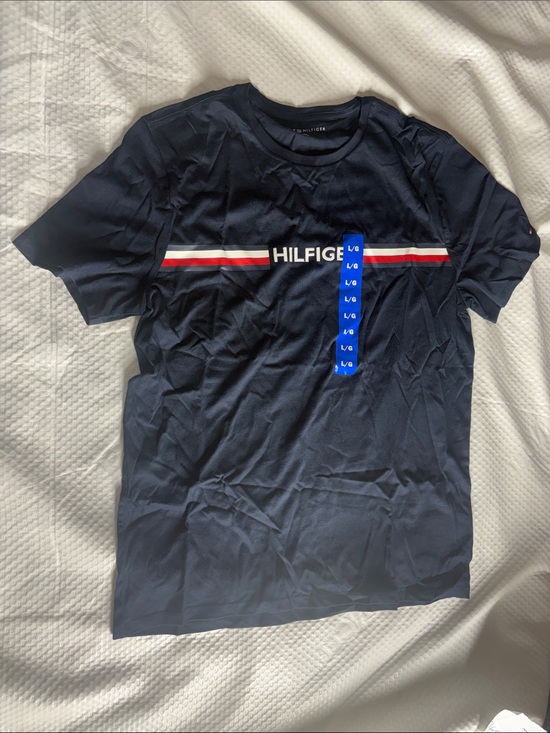 Tommy Hilfiger Other - Tommy Hilfiger Navy Tee with Red & White Chest Stripe